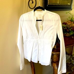Women’s medium white sheer button up blouse